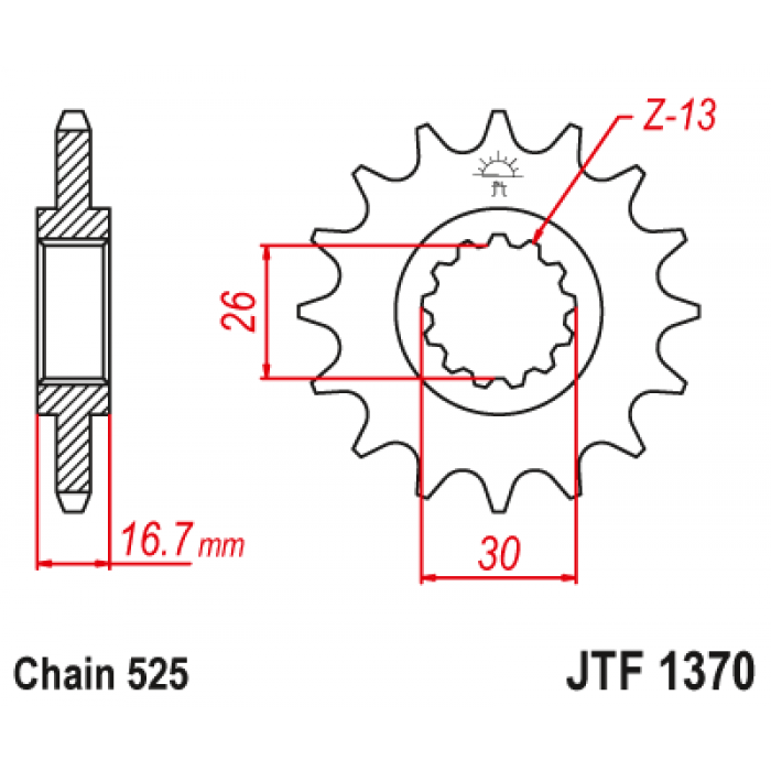 Звезда цепного привода JT JTF1370.15