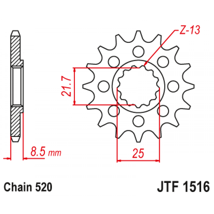 Звезда цепного привода JT JTF1516.16