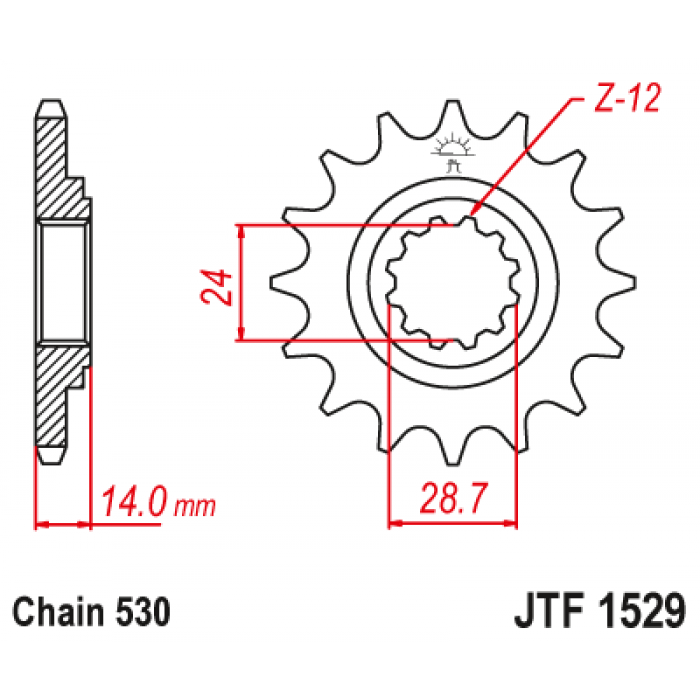 Звезда цепного привода JT JTF1529.17