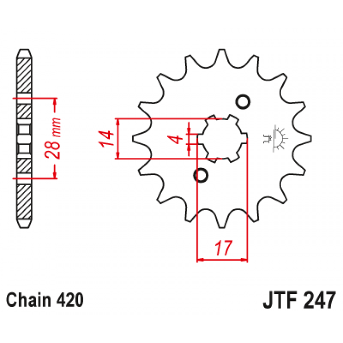 Звезда цепного привода JT JTF247.13