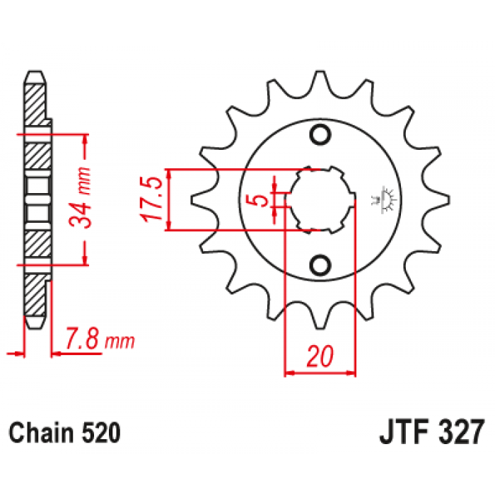 Звезда цепного привода JT JTF327.13