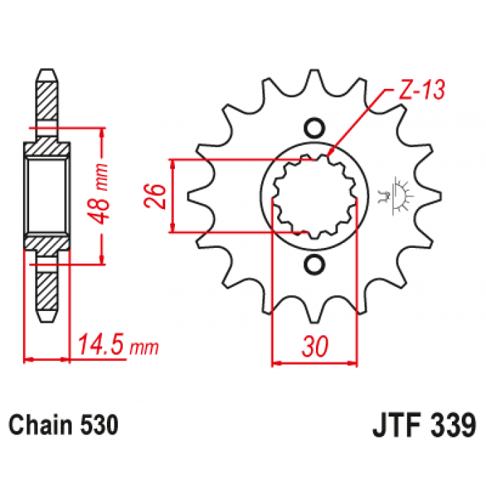 Звезда цепного привода JT JTF339.16RB
