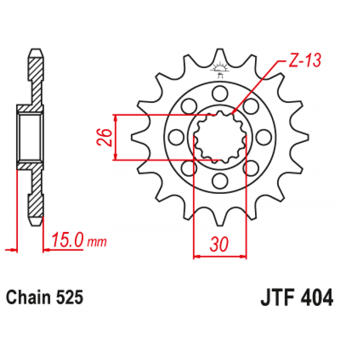 Звезда цепного привода JT JTF404.17RB