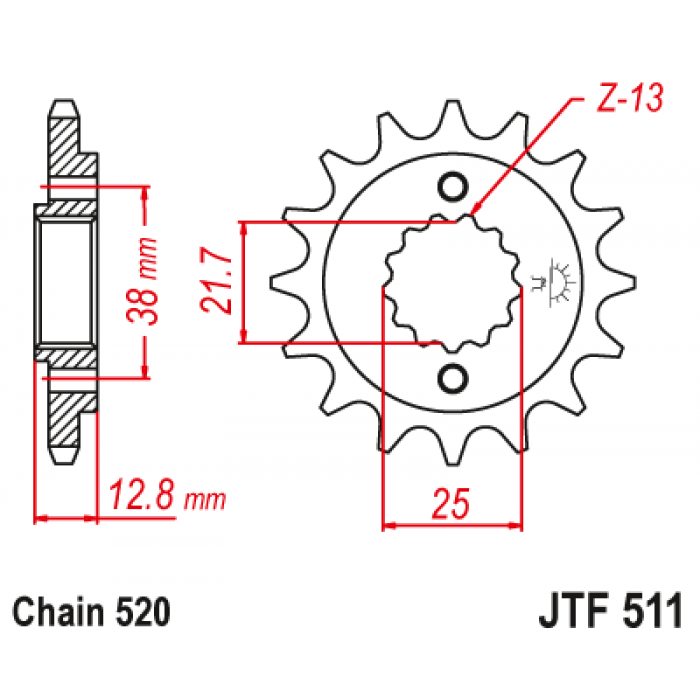 Звезда цепного привода JT JTF511.16