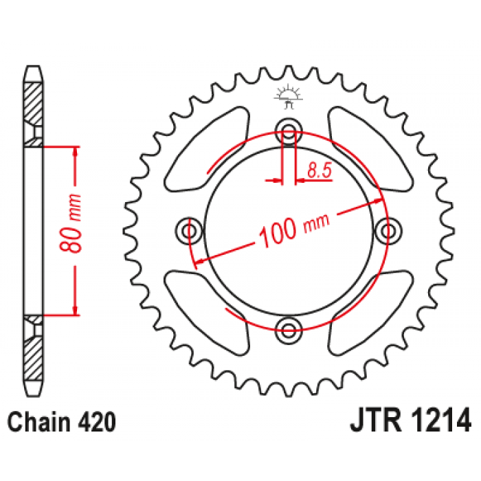 Звезда цепного привода JT JTR1214.47