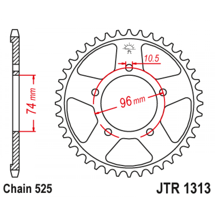 Звезда цепного привода JT JTR1313.42