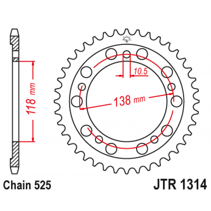 Звезда цепного привода JT JTR1314.39