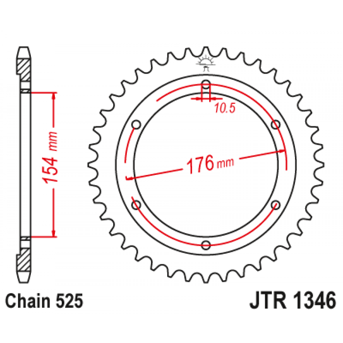 Звезда цепного привода JT JTR1346.43