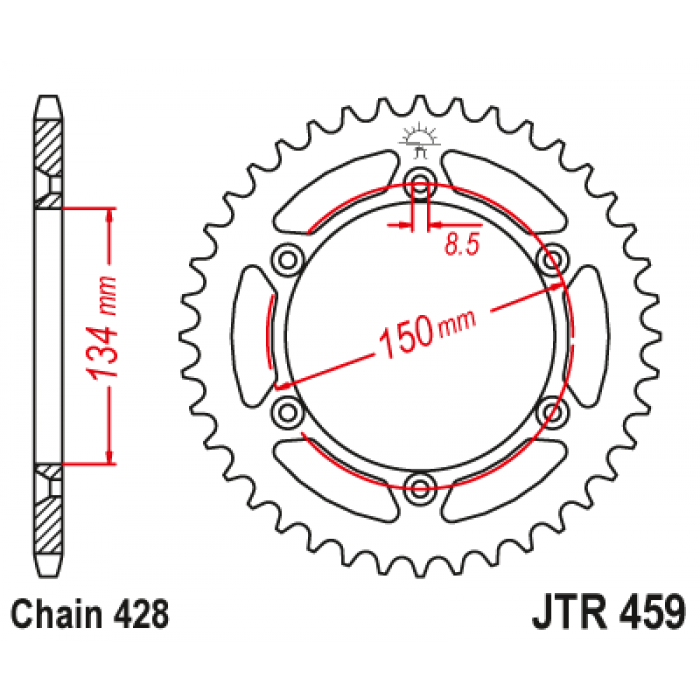 Звезда цепного привода JT JTR459.52