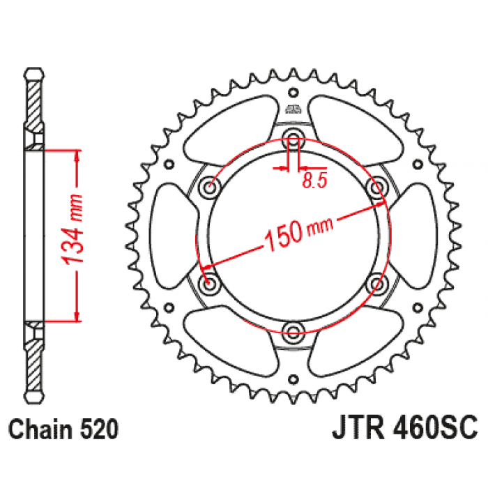 Звезда цепного привода JT JTR460.49SC