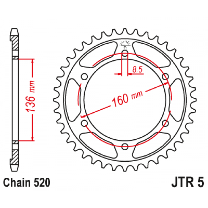 Звезда цепного привода JT JTR5.46