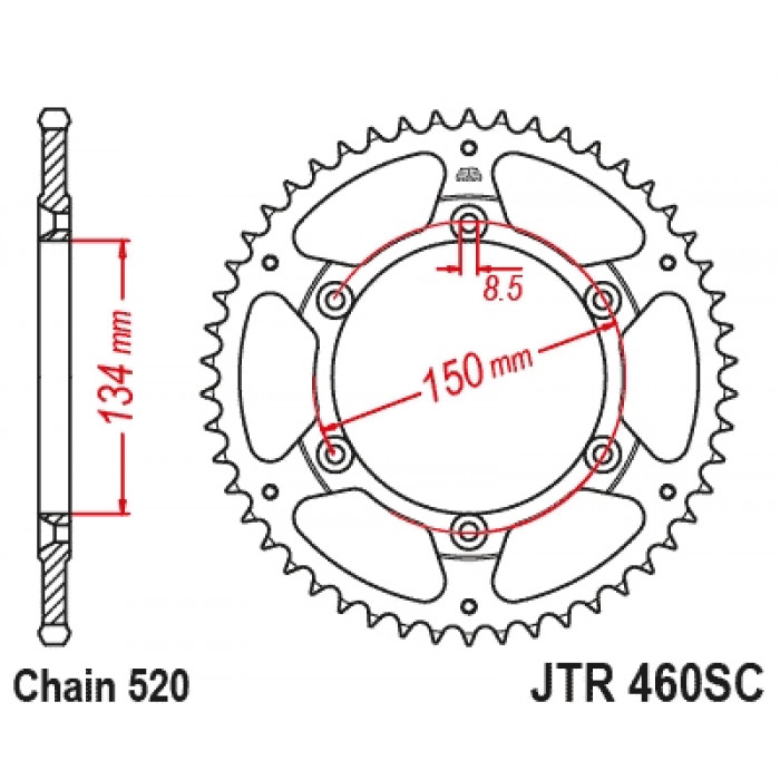 Звезда цепного привода JT JTR460.48SC