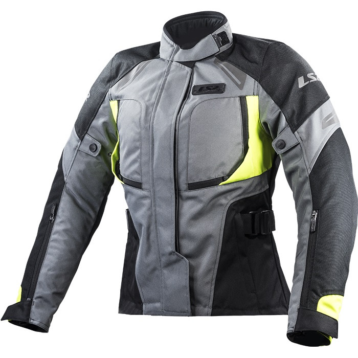 Мотокуртка женская LS2 PHASE LADY JACKET, серо-черно-желтый, размер XL