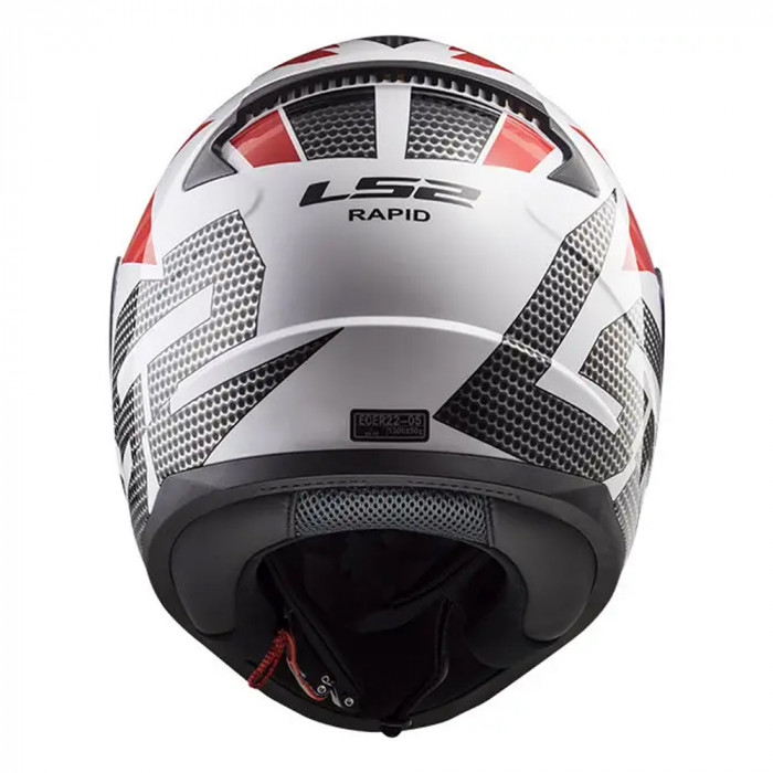 Мотошлем LS2 FF353 RAPID II GRID, бело-красный, размер L