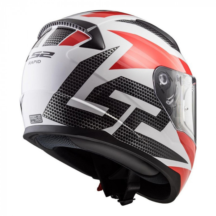 Мотошлем LS2 FF353 RAPID II GRID, бело-красный, размер L