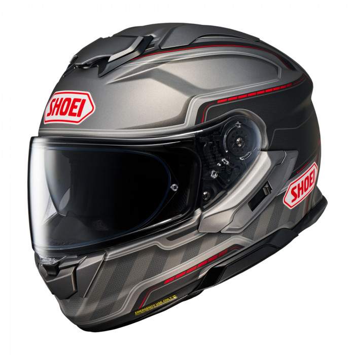 Мотошлем SHOEI GT-Air 3 DISCIPLINE, серо-красный, размер 2XL