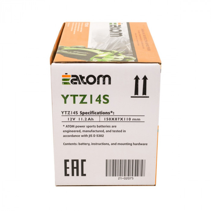 Мото аккумулятор ATOM YTZ14S GEL гелевый