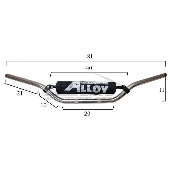 Руль универсальный алюминиевый EMGO YZ, цвет Титан