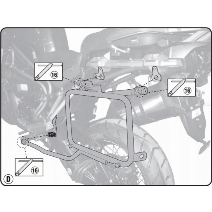 Крепеж боковых кофров GIVI PLR6408 Tiger Explorer 1200 (16-17)