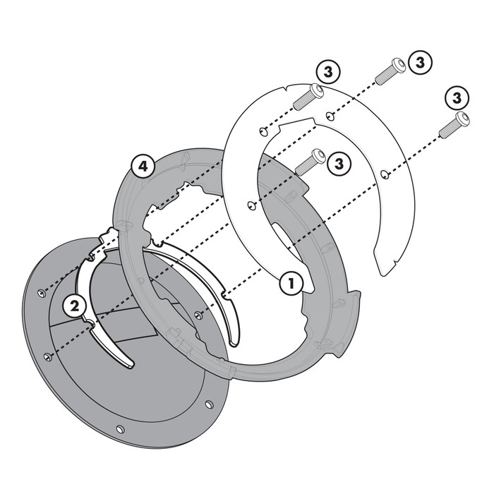 Крепеж GIVI BF14 TANKLOCK сумки на бак мотоцикла Kawasaki Ninja 300 (1