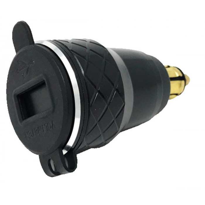 Алюминиевый адаптер-переходник в прикуриватель с Interphone DIN коннектором на 2 USB