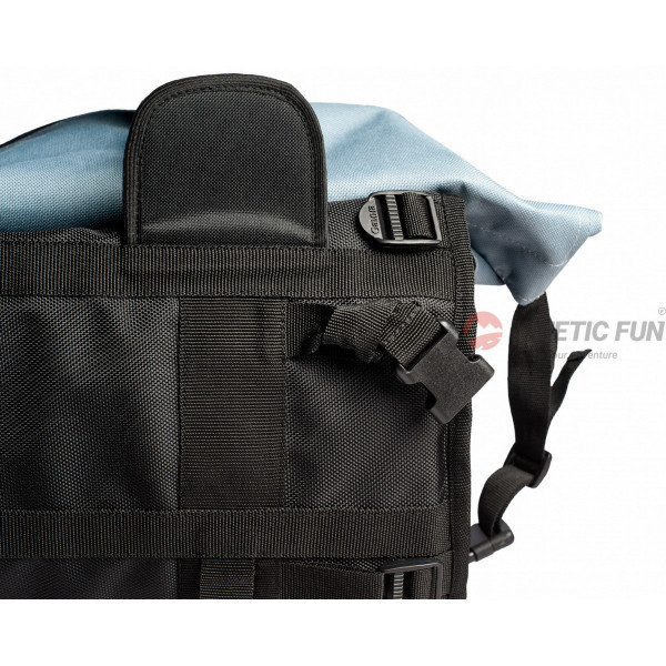 Сумка Kinetic FUN усиленная, универсальная Modul, на седло, на кофр или на бок мотоцикла, 30 литров текстиль, цвет Черный Серый