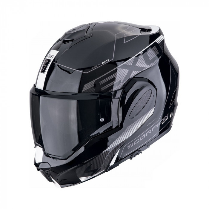 Мотошлем Scorpion EXO EXO-TECH EVO TRAVELLER, цвет Черный/Белый, Размер 2XL