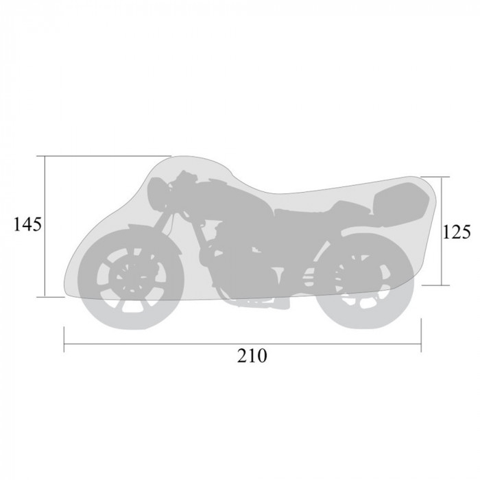 Чехол для мотоцикла Starks ROAD PLUS 210x145x125 см, цвет Черный