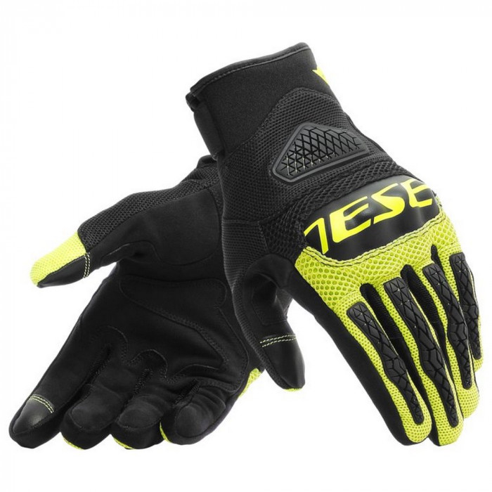 Перчатки Dainese BORA текстиль, цвет Черный/Синий/Желтый, Размер 2XL