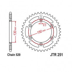 Звезда цепного привода JT JTR251.49ZBK