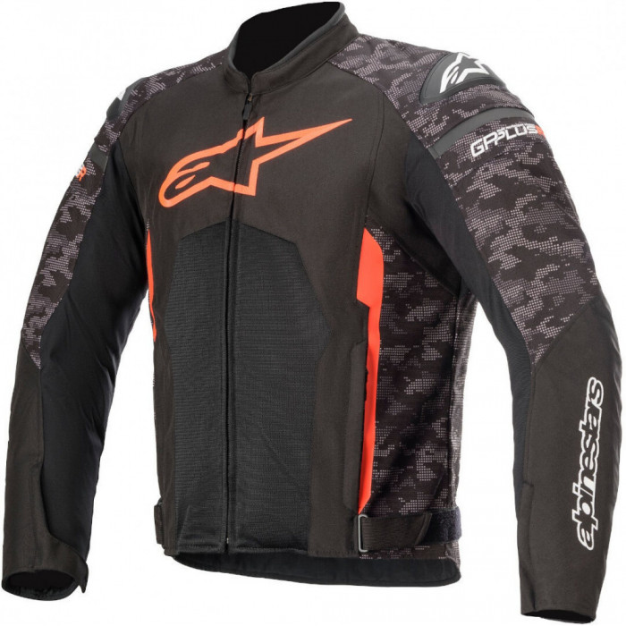 Мотокуртка Alpinestars T-GP PLUS R V3 AIR JACKET, черно-камуфляжно-красный, размер 3XL