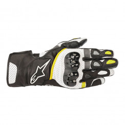 Мотоперчатки Alpinestars SP-2 V2, черно-бело-желтый, размер 2XL