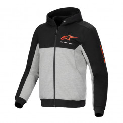 Толстовка Alpinestars Hoodie Chrome v2, серо-черно-красный, размер 2XL