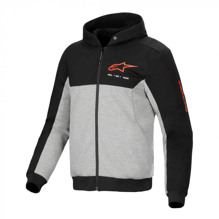 Толстовка Alpinestars Hoodie Chrome v2, серо-черно-красный, размер XL