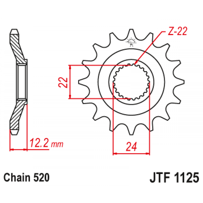 Звезда цепного привода JT JTF1125.16