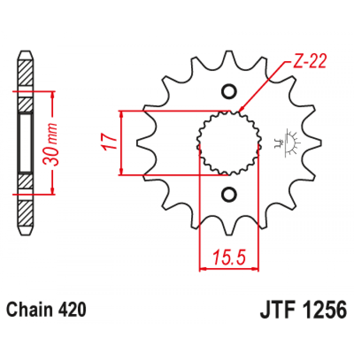 Звезда цепного привода JT JTF1256.13