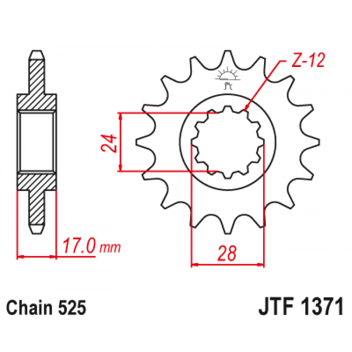 Звезда цепного привода JT JTF1371.15