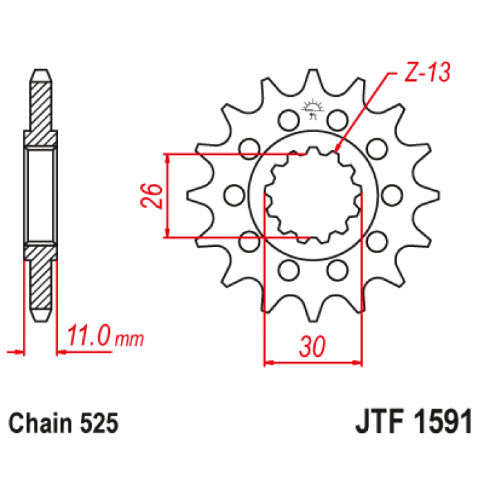 Звезда цепного привода JT JTF1591.15