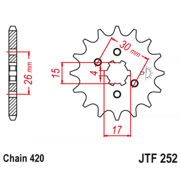 Звезда цепного привода JT JTF252.14