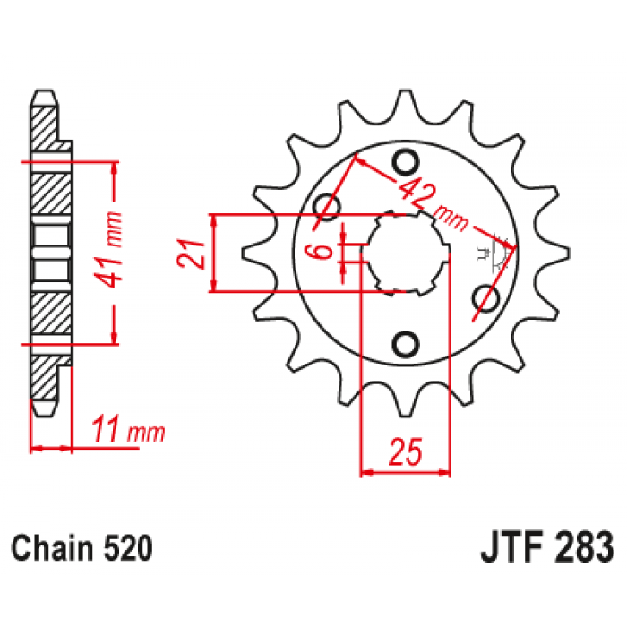 Звезда цепного привода JT JTF283.14