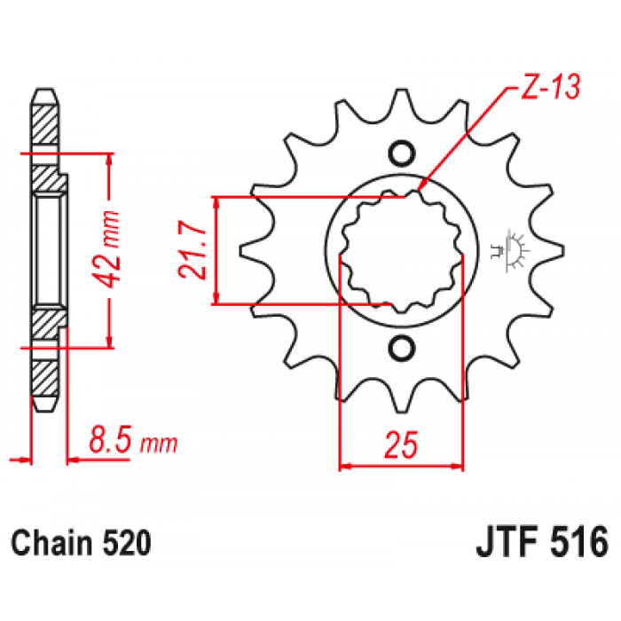 Звезда цепного привода JT JTF516.14