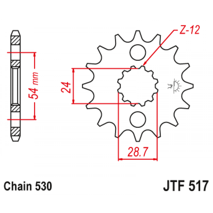 Звезда цепного привода JT JTF517.15