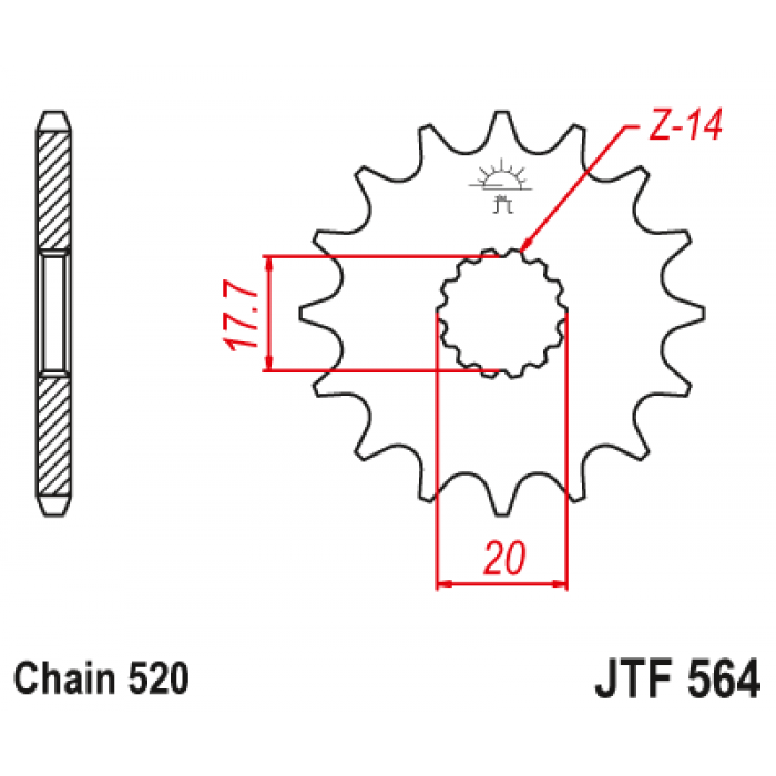 Звезда цепного привода JT JTF564.13