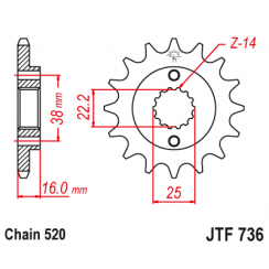 Звезда цепного привода JT JTF736.15