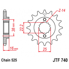 Звезда цепного привода JT JTF740.14