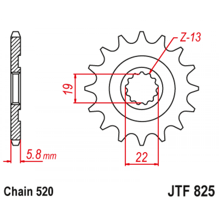Звезда цепного привода JT JTF825.13