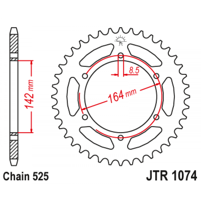 Звезда цепного привода JT JTR1074.44