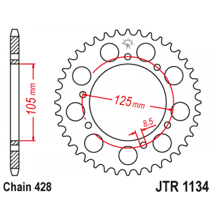 Звезда цепного привода JT JTR1134.50