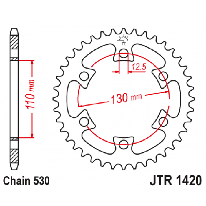 Звезда цепного привода JT JTR1420.40