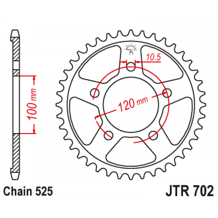 Звезда цепного привода JT JTR702.45